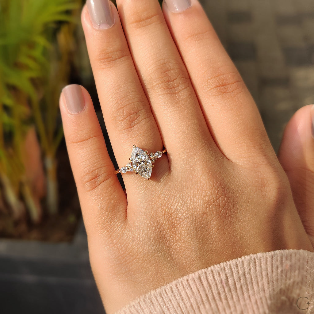 Marquise Engagement Ring In Muse Setting