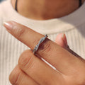 Round Cut Infinity Wedding Band With Twisted Rope Pave Style