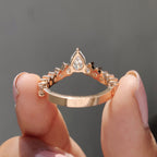 Pear Shaped Wedding Band In Tiara Style