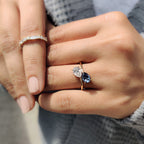 Pear Cut Two Stone Bypass Setting Ring