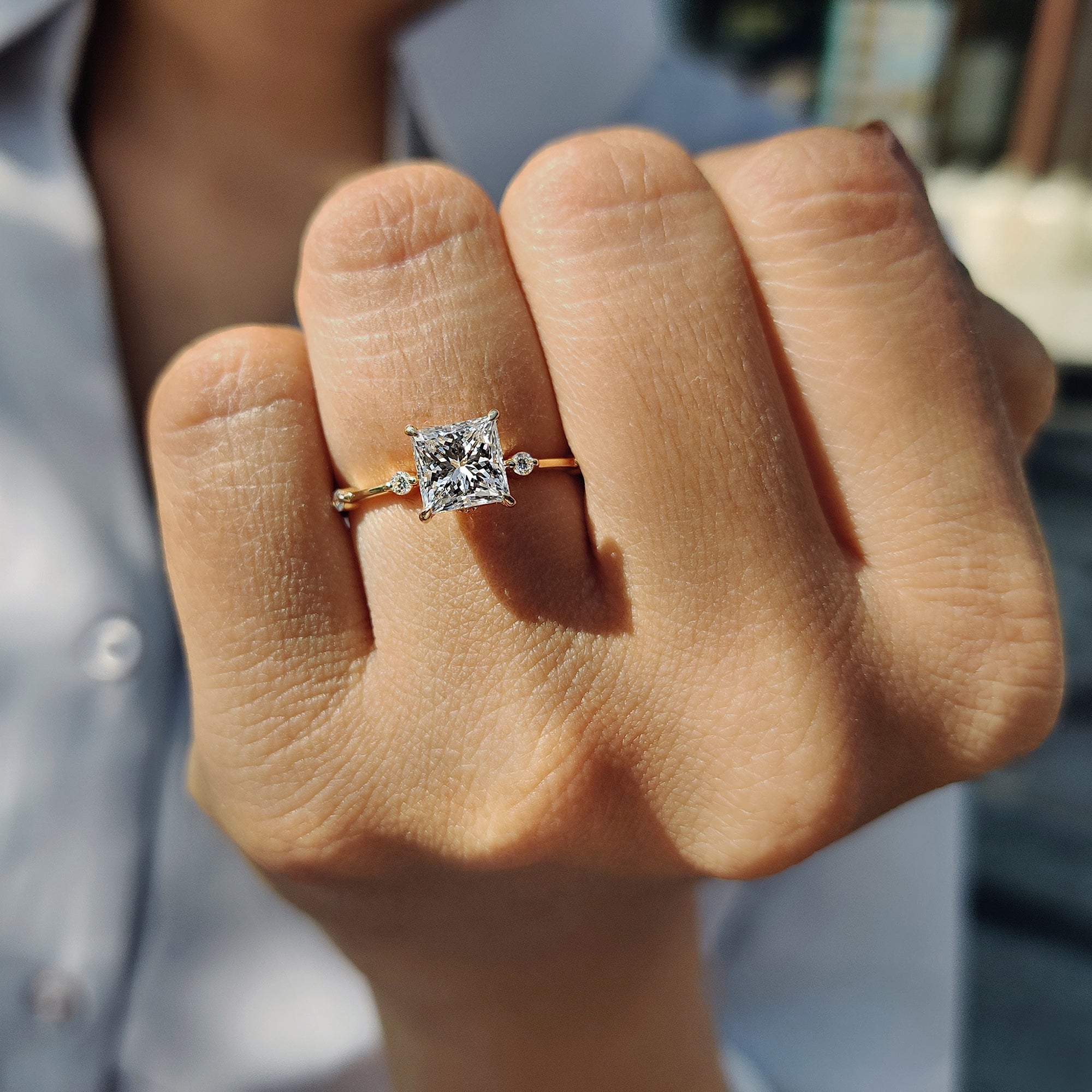 Princess Cut Diamond Ring In Yellow Gold