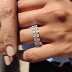 Full Eternity Oval Cut Moissanite Wedding Band