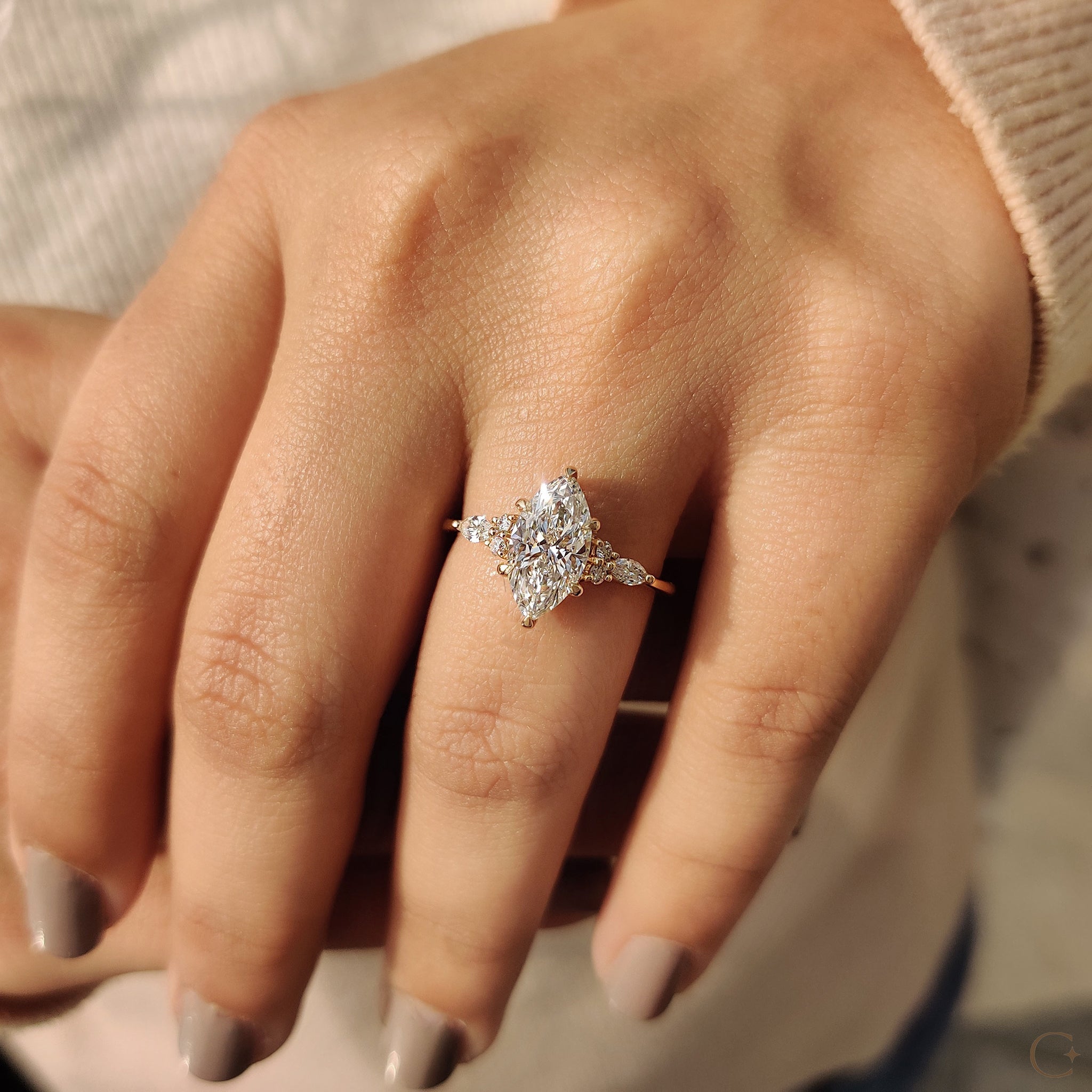 Marquise Engagement Ring In Muse Setting Secondary image