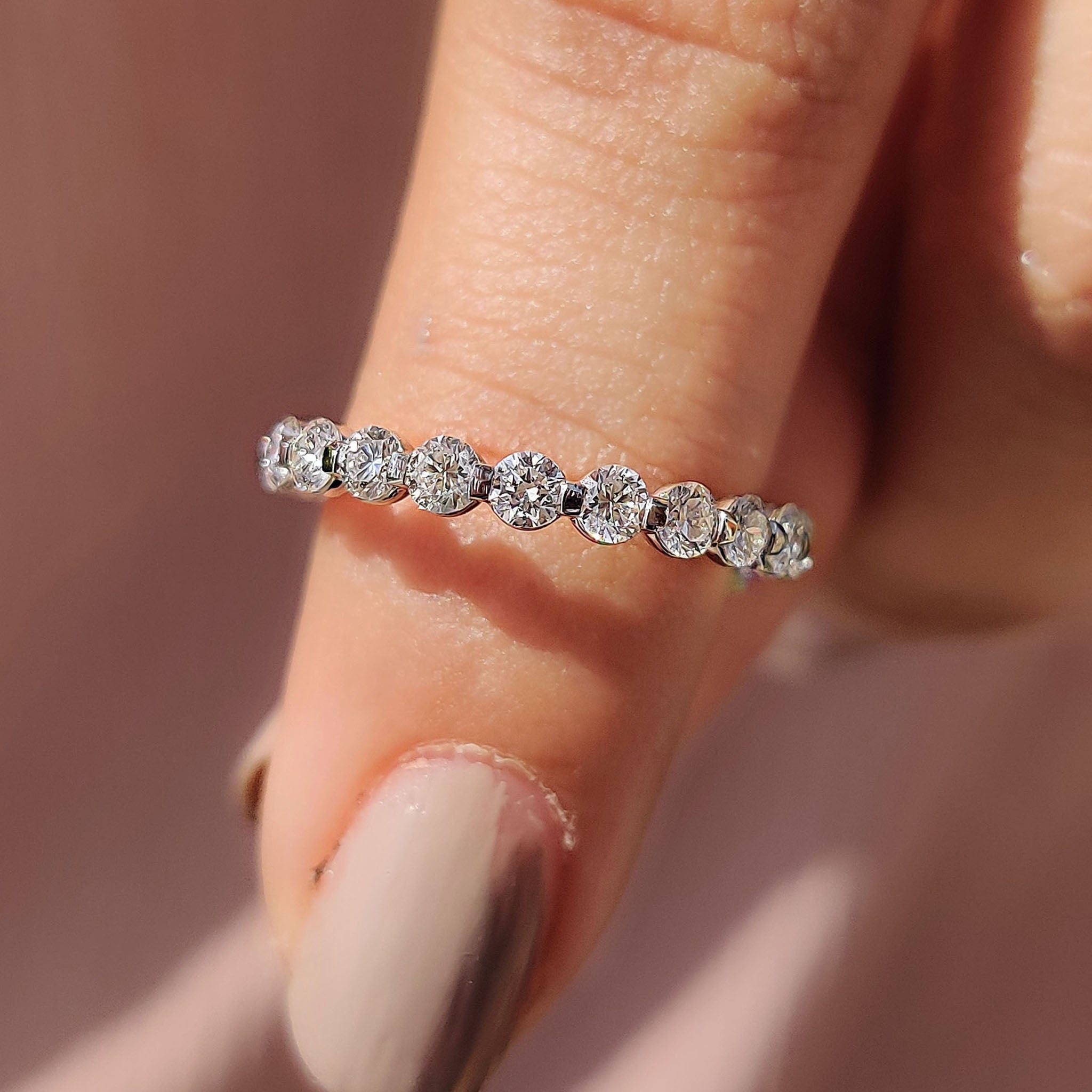 White Gold Round Diamond Eternity Band