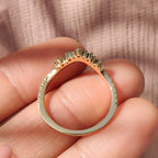 Round Cut Curved Diamond Wedding Band