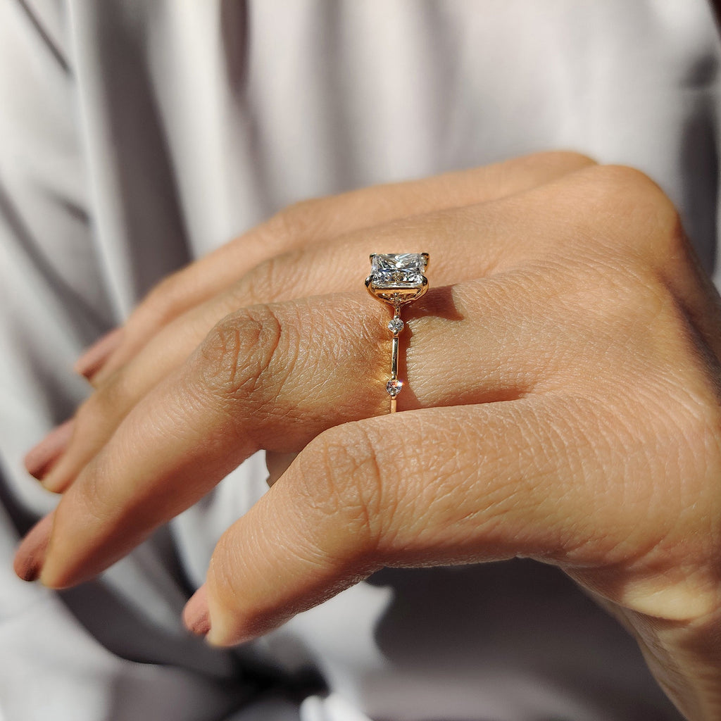 Princess Cut Diamond Ring In Yellow Gold