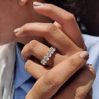 Full Eternity Oval Cut Moissanite Wedding Band