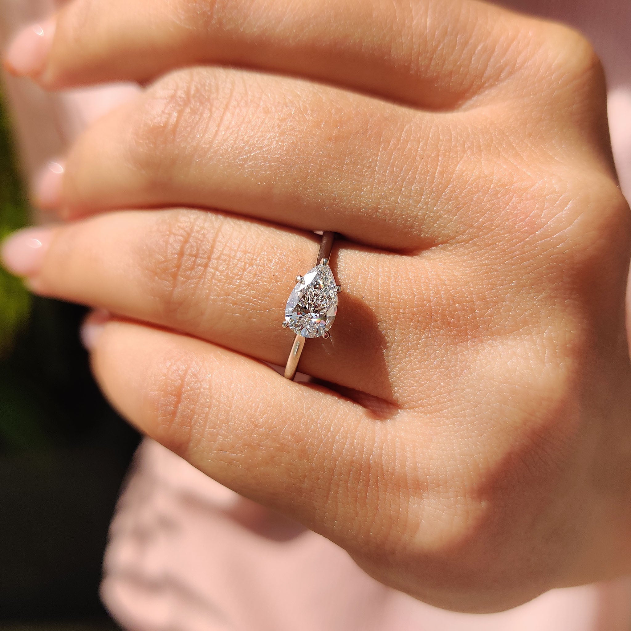 Pear Cut East To West Diamond Ring Secondary image