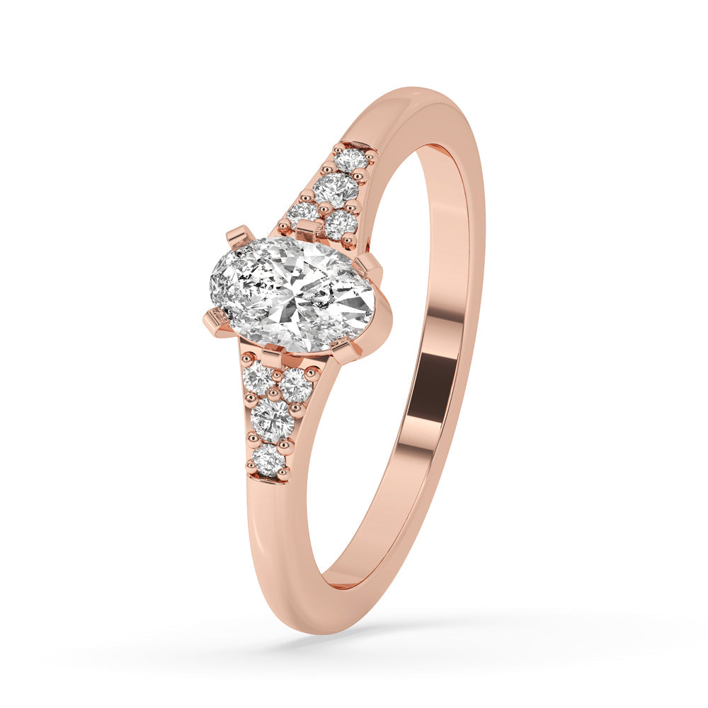 Six Prong Engagement Ring With Stunning Tab Prong Setting Imagen secundaria del producto