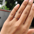 Black Moissanite Wedding Band With Open Gap Look