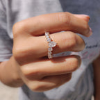 Pear Shaped Wedding Band In Tiara Style