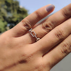 Round Cut Eternity Wedding Band In Round Cut Paper Clip Link Setting