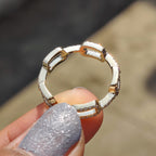 Round Cut Eternity Wedding Band In Round Cut Paper Clip Link Setting