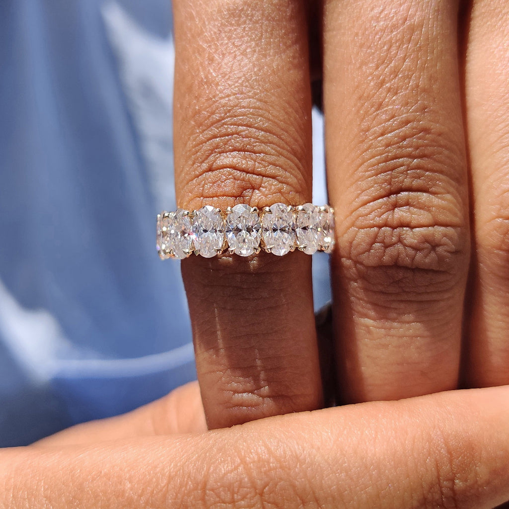 Full Eternity Oval Cut Moissanite Wedding Band
