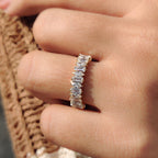 Half Eternity Marquise And Baguette Wedding Band