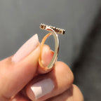 Round Cut Unique engagement ring in Cluster style