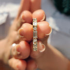 Baguette And Round Wedding Band In Milgrain Setting