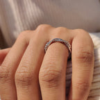 Round Cut Infinity Wedding Band With Twisted Rope Pave Style