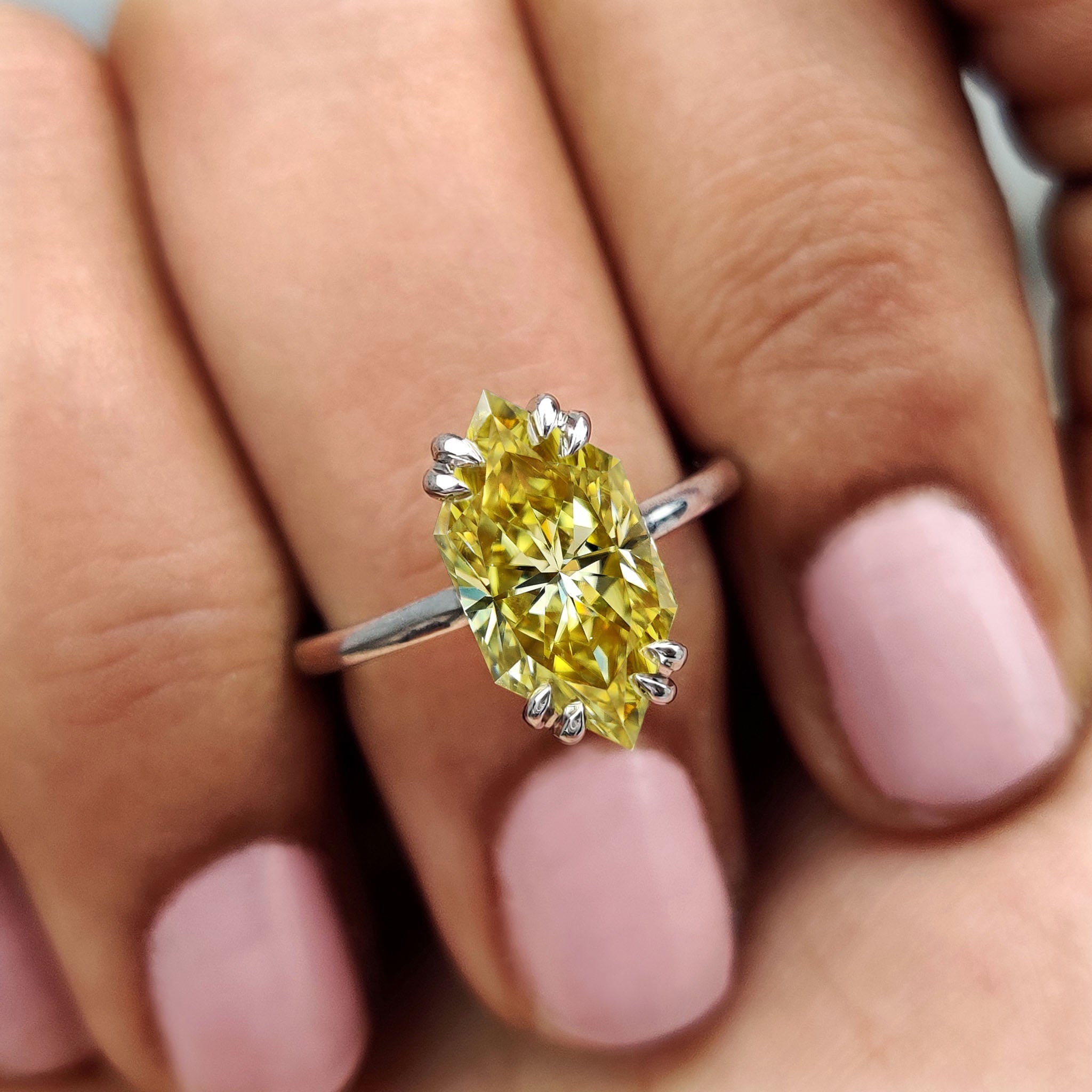 Hidden Halo Yellow Dutch Marquise Engagement Ring