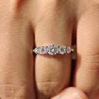 5 Stone Wedding Band With Round Cut Diamond