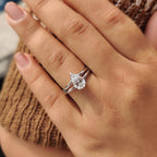 Split Shank Engagement Ring with Pear Diamond