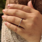 Stackable Round Cut White Gold Diamond Wedding Band