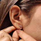 Round Cut X Shaped Moissanite Earrings