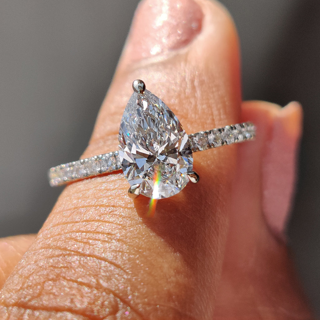 Pave Set Diamond Ring In Rose Gold