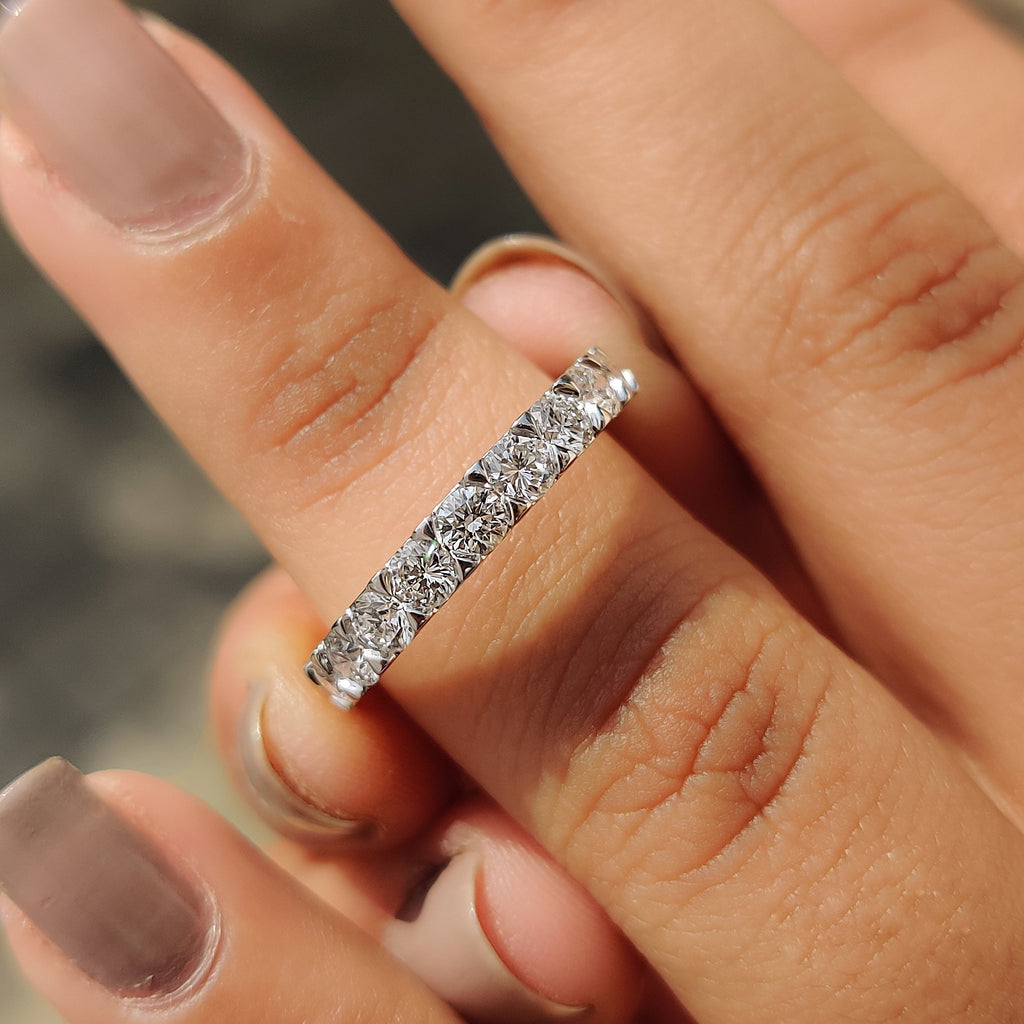Round Cut Eternity Band In Secure Prong Setting