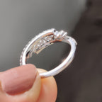 3 Row Pave Diamond Band With Bypass Setting