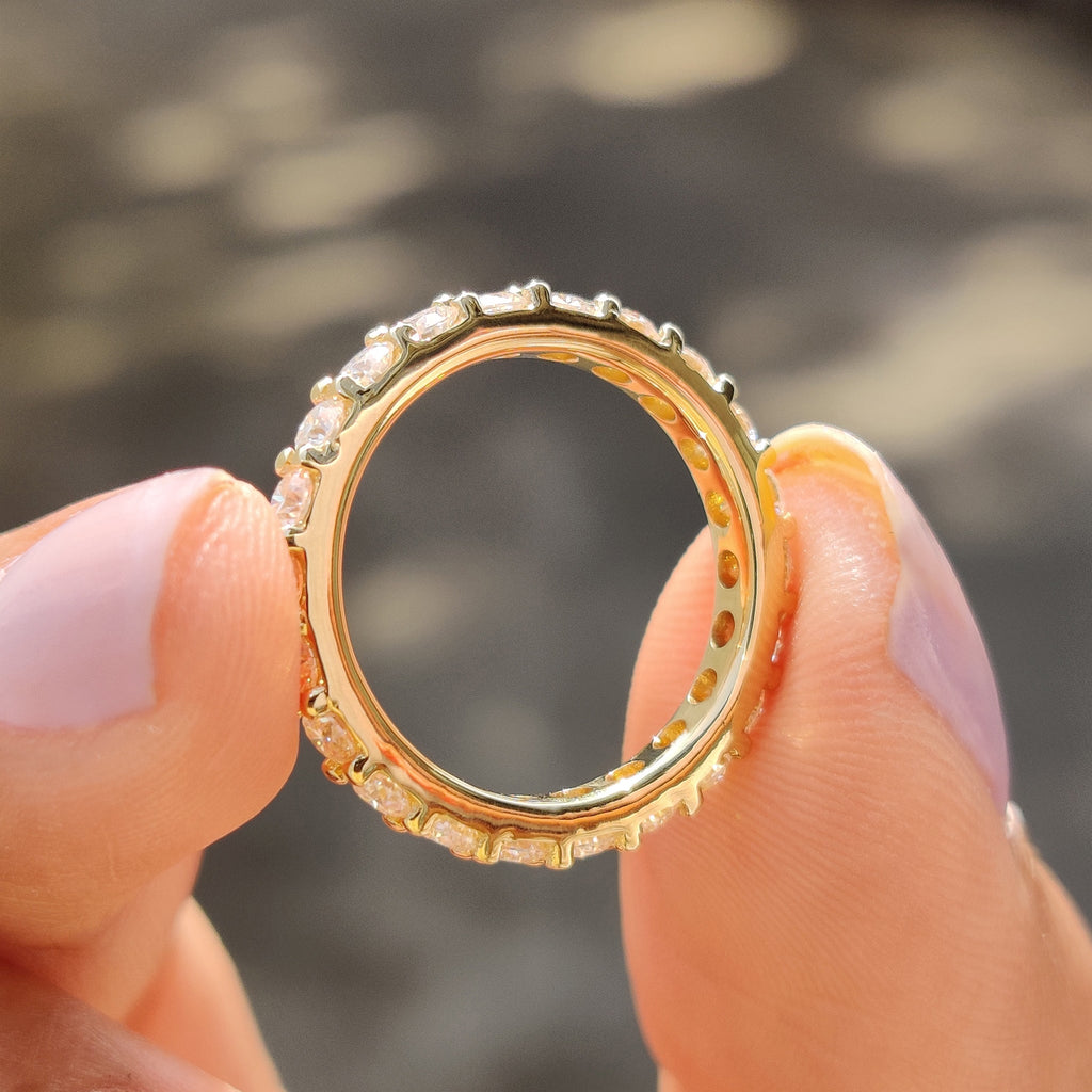 Round Cut Wedding Band in Full Eternity Design