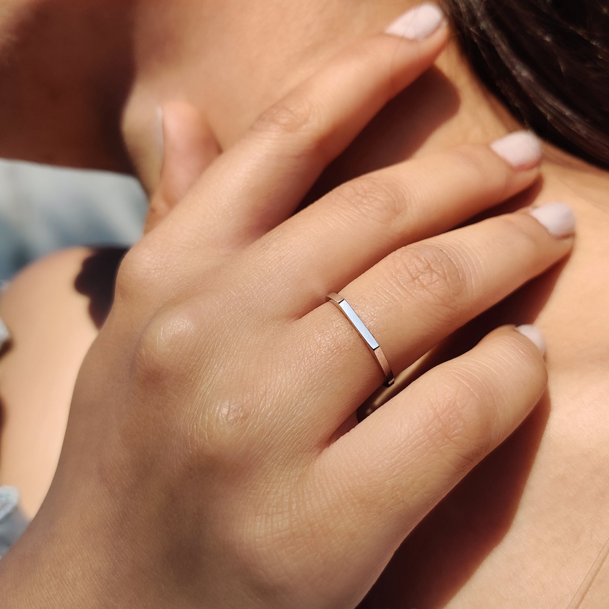 White Gold Simple comfort fit wedding band