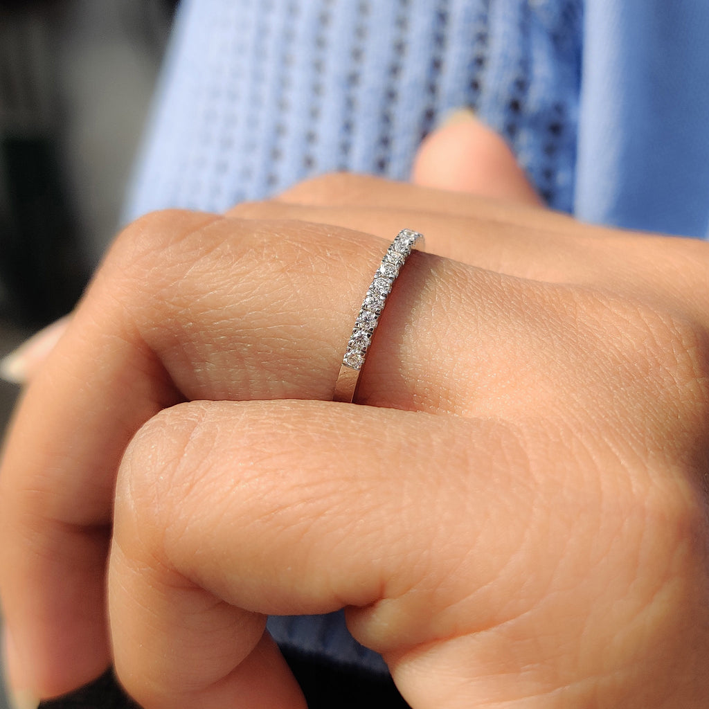 Round Cut Diamond Half Eternity Band