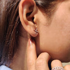 Round Cut X Shaped Moissanite Earrings