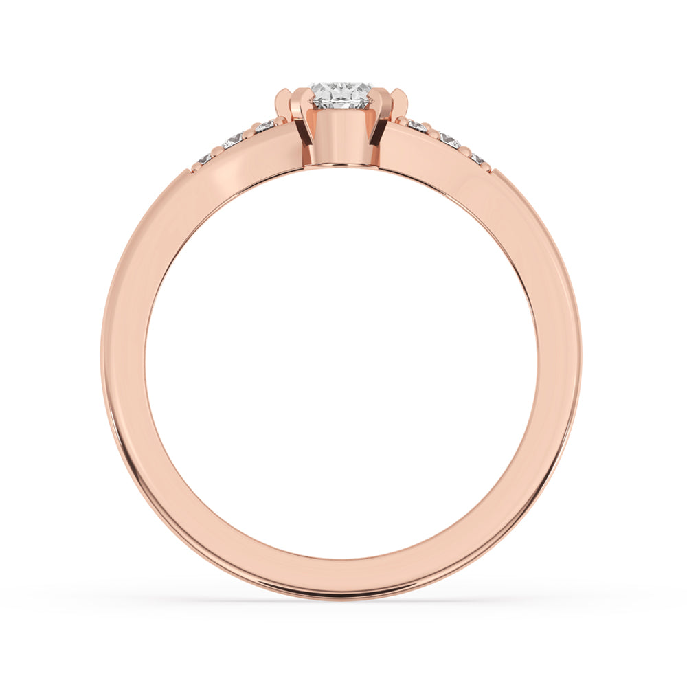 Six Prong Engagement Ring With Stunning Tab Prong Setting