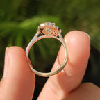 Oval Shaped Engagement Ring In Halo Milgrain Style