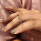 Stackable Wedding Band With Round Diamond Curved Design