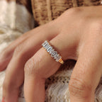 Half Eternity Marquise And Baguette Wedding Band