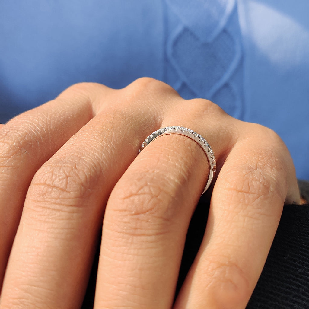 Round Cut Diamond Half Eternity Band