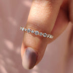 Rose Gold Wedding Band With Round Cut Diamond