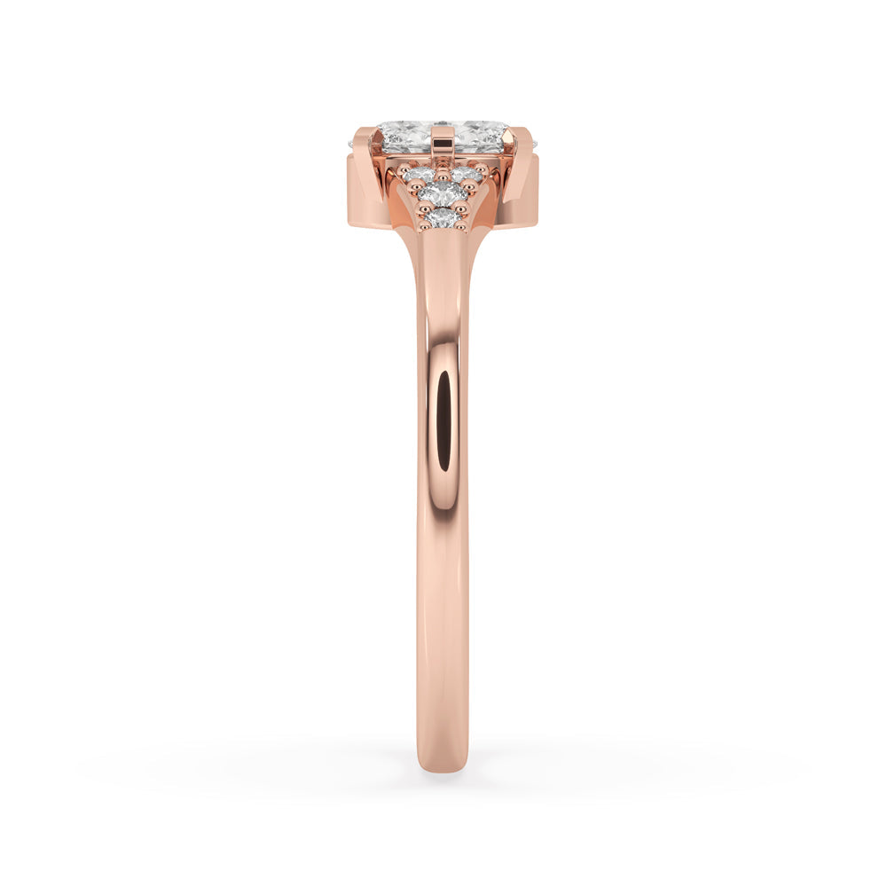Six Prong Engagement Ring With Stunning Tab Prong Setting