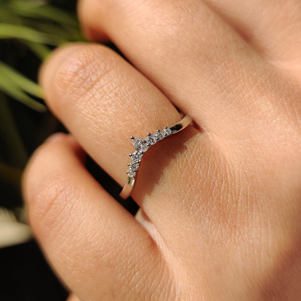 Pear and Round Cut 7 Stone Diamond Band