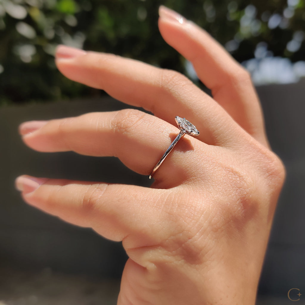 Marquise Diamond Engagement Ring In Solitaire Style