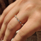 3/4 Eternity Marquise And Round Wedding Band