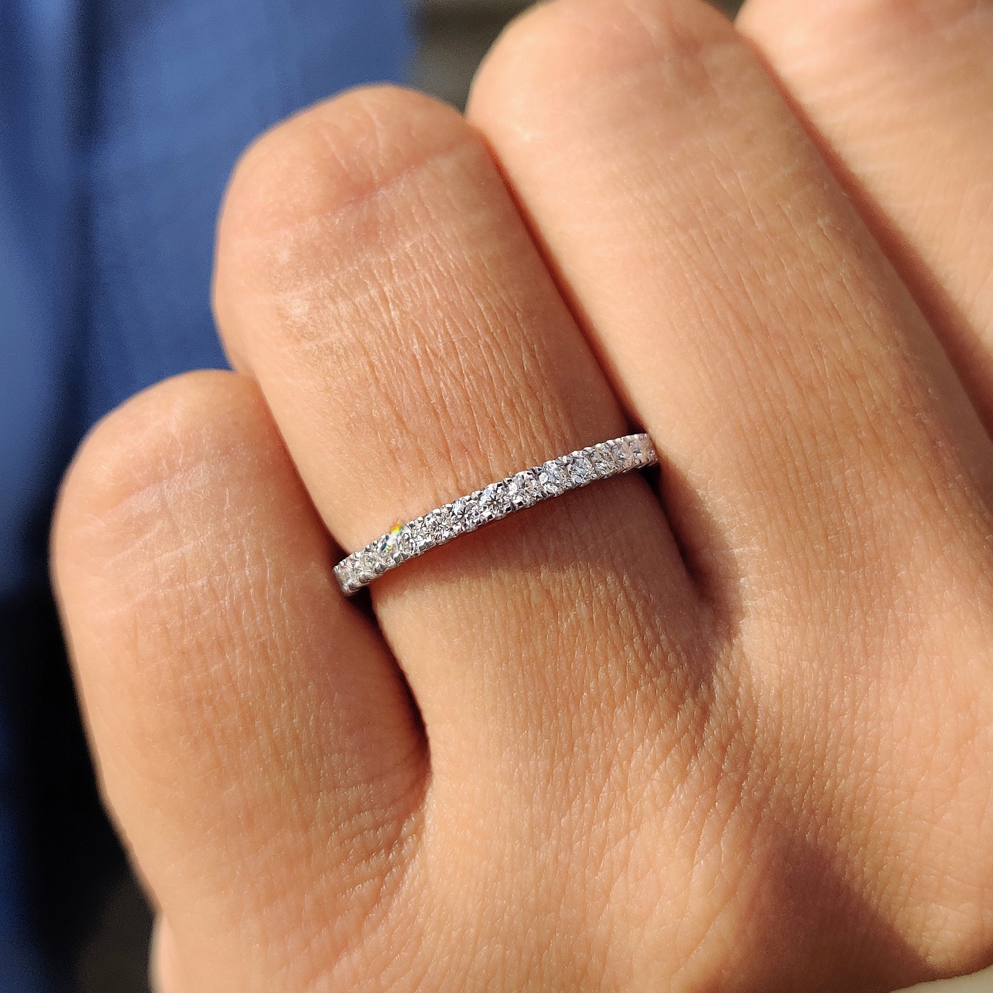 Round Cut Diamond Half Eternity Band