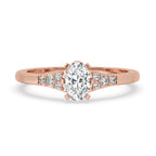 Six Prong Engagement Ring With Stunning Tab Prong Setting