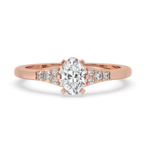 Six Prong Engagement Ring With Stunning Tab Prong Setting