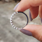 White Gold Wedding Band In Round Cut Moissanite