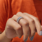 Moissanite Full Eternity Wedding Band Set