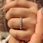 Half Eternity Style Marquise And Round Wedding Band